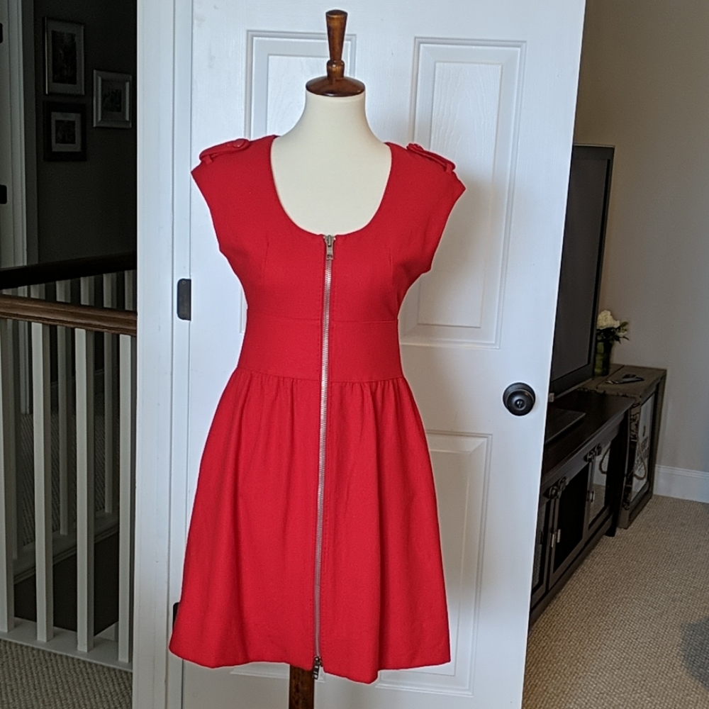 Club Monaco Red fit and flare dress